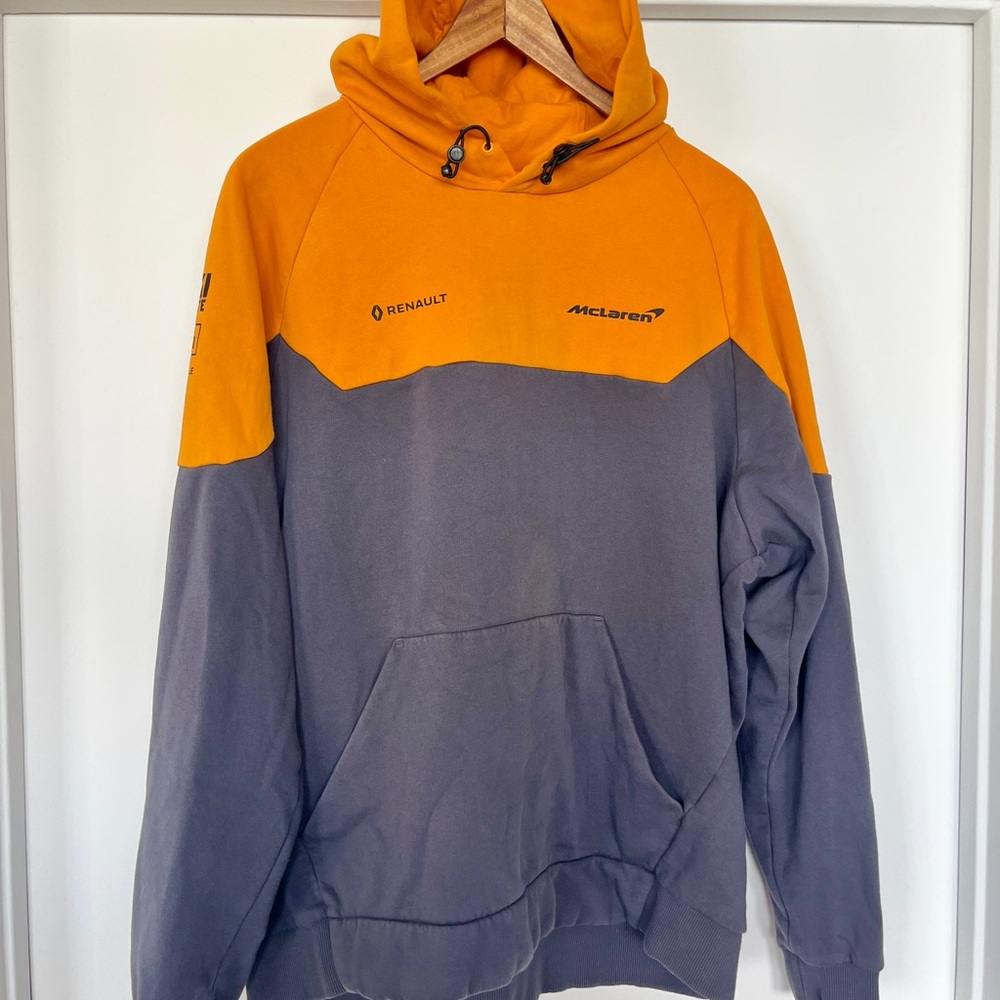 McLaren Formula 1 Team Hoodie Sweatshirt Mens Medium Orange F1 Racing Pullover L